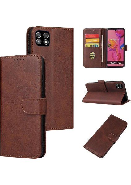 Samsung Galaxy A22 4G/M32 4G/M22 4G/F22 Deri Folio Flip Case (Yurt Dışından)