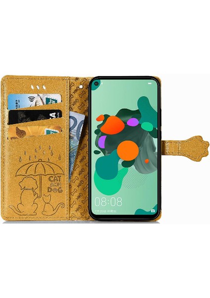 Huawei Nova 5i Pro Için Kılıf Kısa Kayış Deri Kılıf Darbeye Karikatür (Yurt Dışından) modelleri