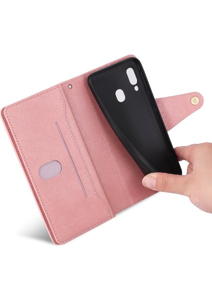 El Kayışı Manyetik Deri Fermuar Cüzdan ile Samsung Galaxy A40 Için Kılıf (Yurt Dışından) modelleri