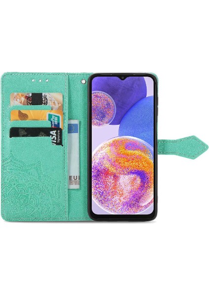 Samsung A23 Flip Kapak Darbeye Zarif Desen Deri Kılıf (Yurt Dışından) indirimleri