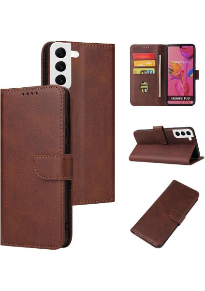 Kart Tutucu Kartı ile Samsung Galaxy S24 Deri Folio Flip Case Için Kılıf (Yurt Dışından)