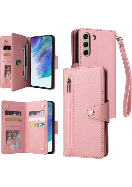 Samsung Galaxy S21 Artı Fermuar Cüzdan Kapak Için Kılıf ile El Kayışı Kartı (Yurt Dışından)