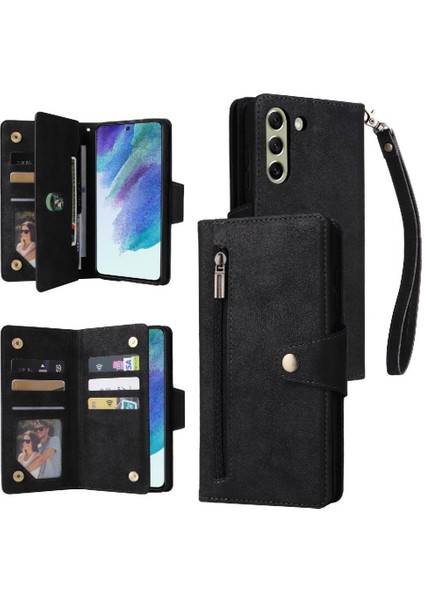 Samsung Galaxy S21 Artı Fermuar Cüzdan Kapak Için Kılıf ile El Kayışı Kartı (Yurt Dışından)