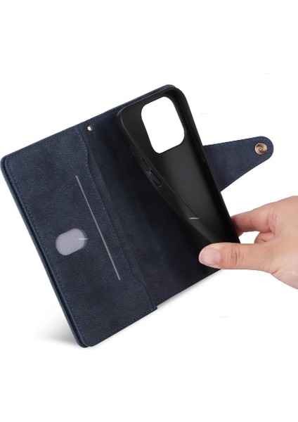 El Kayışı Kart Tutucu Manyetik Deri Fermuar ile iphone 15 Pro Için Kılıf (Yurt Dışından)