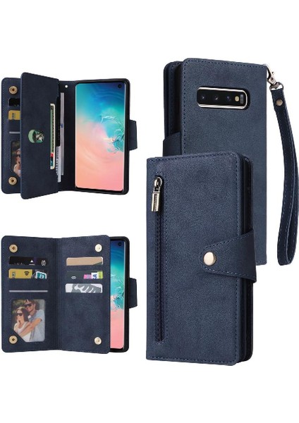 Samsung Galaxy S10 Kart Tutucu Fermuar Cüzdan Kapak El ile (Yurt Dışından)