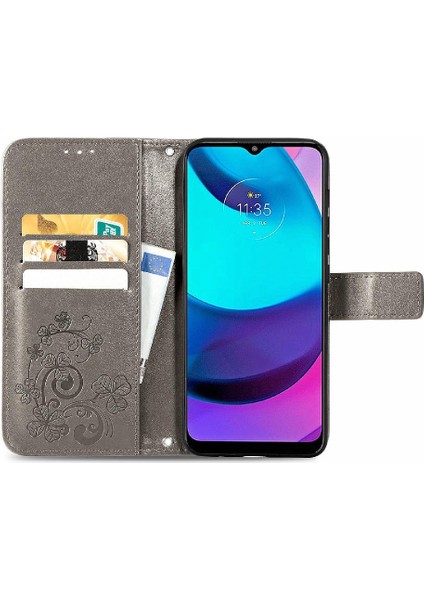 Motorola Moto E20 Deri Kılıf Dört Yapraklı Yonca Kısa Kayış Flip Case (Yurt Dışından) fiyatları