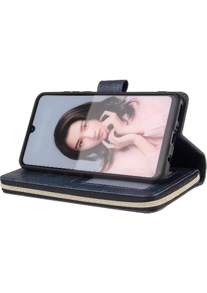 Huawei P30 Lite Için Kılıf ile 9 Kart Yuvaları ile Fermuarlı Cebi Cüzdan Durumda (Yurt Dışından)