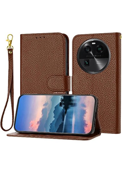 MY Boutique1 Oppo Bulmak Için Telefon Kılıfı X6 Pro Flip Folio Pu Deri Litchi Desen Cüzdan (Yurt Dışından)