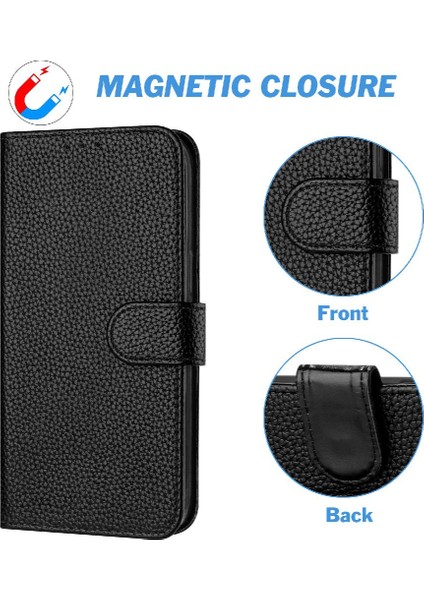 MY Boutique1 Realme 9 Pro Flip Için Telefon Kılıfı Folio Litchi Desen Kart Yuvaları Tutucu Pu (Yurt Dışından)