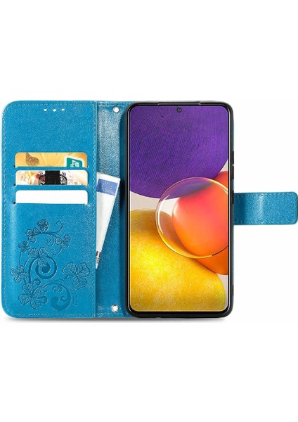 MY Boutique1 Samsung Galaxy A82 5g Için Kılıf Deri Kılıf Kapak Kapak Kısa Kayış Dört (Yurt Dışından)