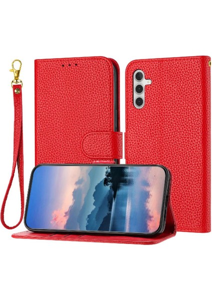 Samsung Galaxy A54 5g Için Telefon Kılıfı Cüzdan Flip Folio Pu Deri Litchi (Yurt Dışından)
