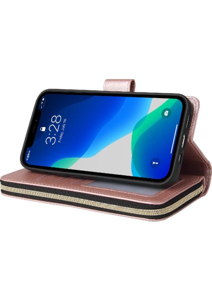 Iphone 13 Için Kılıf Pro Max Kapak Çevirin Fermuar Cep Kart Tutucu Cüzdan 9 (Yurt Dışından)