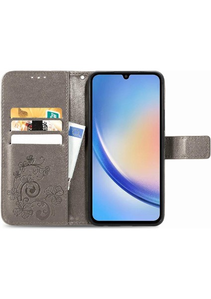 Samsung Galaxy A34 5g Zarif Iş Dört Yapraklı Yonca Flip Case (Yurt Dışından) fırsatları