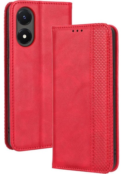 Vivo Y02S Manyetik Kapatma Pu Deri Cüzdan Için Kılıf (Yurt Dışından)
