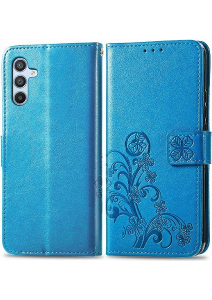 Samsung Galaxy A34 5g Zarif Iş Dört Yapraklı Yonca Flip Case (Yurt Dışından)