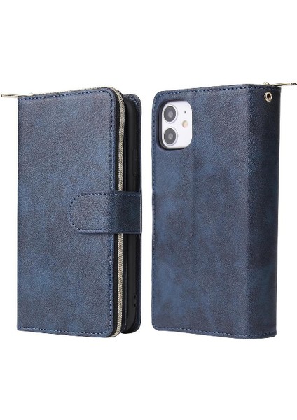 Iphone 11 Için Kılıf Pro Max Fermuar Cep Flip Kapak ile El Kayışı Cüzdan (Yurt Dışından)