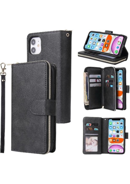 Iphone 11 Için Kılıf Kart Tutucu Cüzdan Durumda 9 Kart Yuvaları ile Kapak Çevirin (Yurt Dışından)