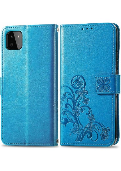 Samsung Galaxy A22 5g Için Kılıf Zarif Iş Dört Yapraklı Yonca Deri (Yurt Dışından)