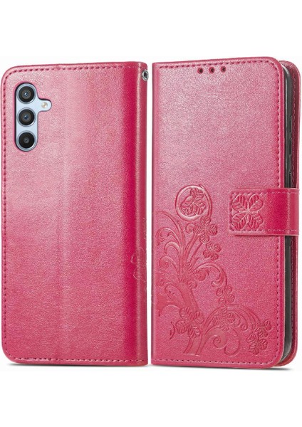 Samsung Galaxy A34 5g Zarif Iş Dört Yapraklı Yonca Flip Case (Yurt Dışından)