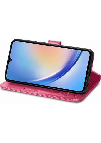 Samsung Galaxy A34 5g Zarif Iş Dört Yapraklı Yonca Flip Case (Yurt Dışından) fırsatları