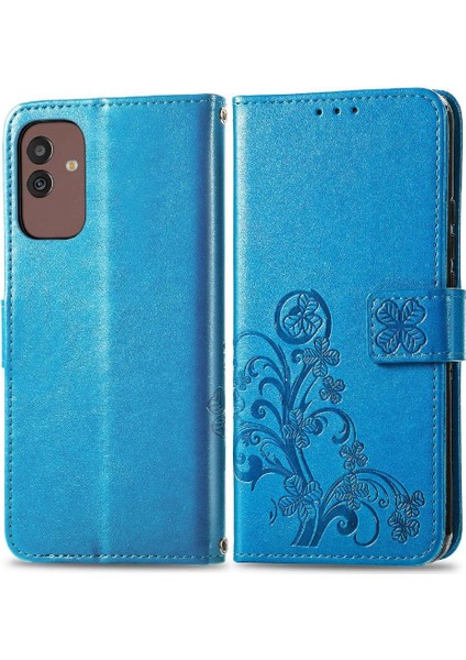 Samsung Galaxy M13 5g Için Kılıf Deri Kılıf Kapak Kapak Kısa Kayış Dört (Yurt Dışından)