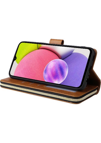 El Kayışı ile Samsung Galaxy A03S Için Kılıf Kapak Çevirin Kart Tutucu Cüzdan (Yurt Dışından) fiyatları