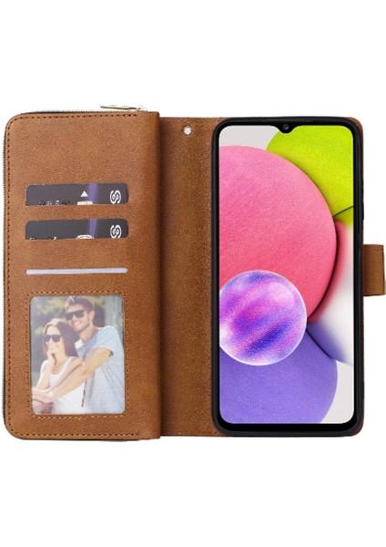 El Kayışı ile Samsung Galaxy A03S Için Kılıf Kapak Çevirin Kart Tutucu Cüzdan (Yurt Dışından) fırsatları