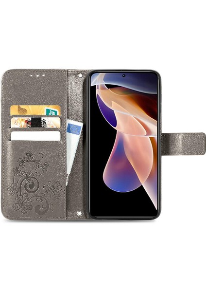 Xiaomi Redmi Not 11 Için Kılıf Pro Kapak Kapak Kısa Kayış Deri Kılıf Dört (Yurt Dışından) indirimleri