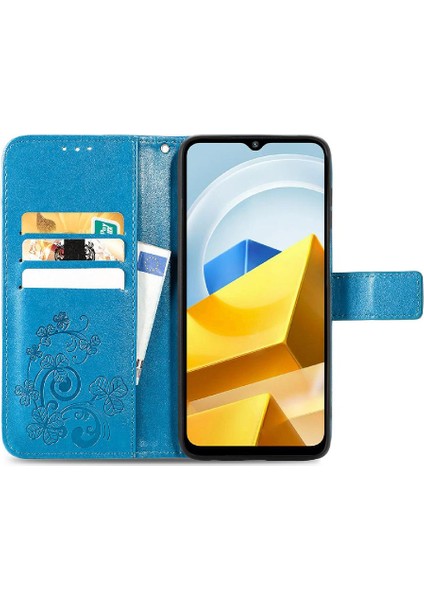 Xiaomi Poco M5 Kısa Kayış Flip Kapak Dört Yapraklı Yonca Deri (Yurt Dışından) indirimleri