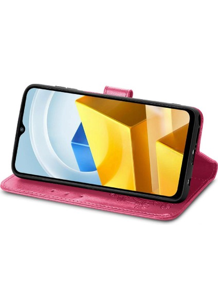 Xiaomi Poco M5 Kısa Kayış Flip Kapak Dört Yapraklı Yonca Deri (Yurt Dışından) fiyatları