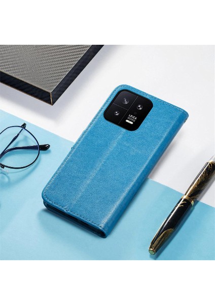 Xiaomi 13 Için Kılıf Deri Kılıf Kısa Kayış Zarif Iş Dört Yaprak (Yurt Dışından)