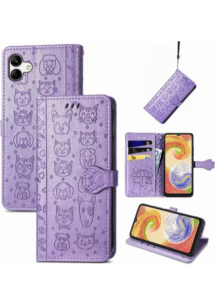 Samsung Galaxy A04 Darbeye Kapak Kapak Için Kılıf Kısa Kayış Karikatür (Yurt Dışından) modelleri