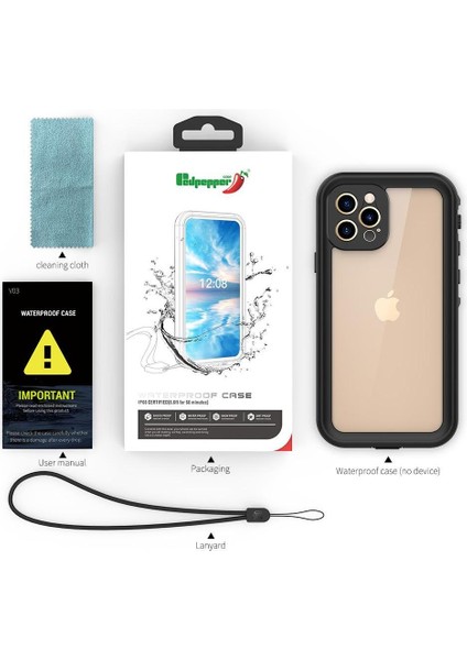 Iphone 12 Için Kılıf Pro IP68 Su Geçirmez Tam Ekran Koruyucu 12FT Inşa (Yurt Dışından)