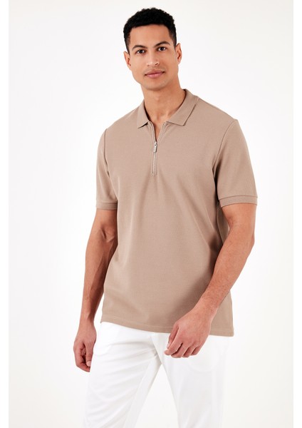 Pamuklu Regular Fit Fermuarlı Polo Yaka T Shirt Erkek Polo T Shirt 5902434 fırsatları