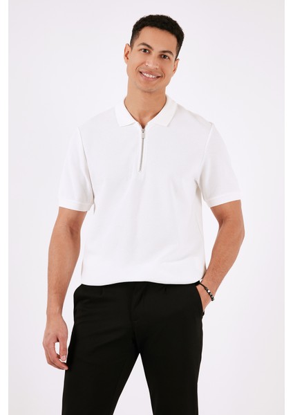 Pamuklu Regular Fit Fermuarlı Polo Yaka T Shirt Erkek Polo T Shirt 5902434 modelleri