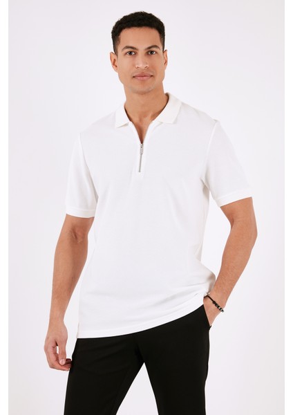 Pamuklu Regular Fit Fermuarlı Polo Yaka T Shirt Erkek Polo T Shirt 5902434 indirimleri