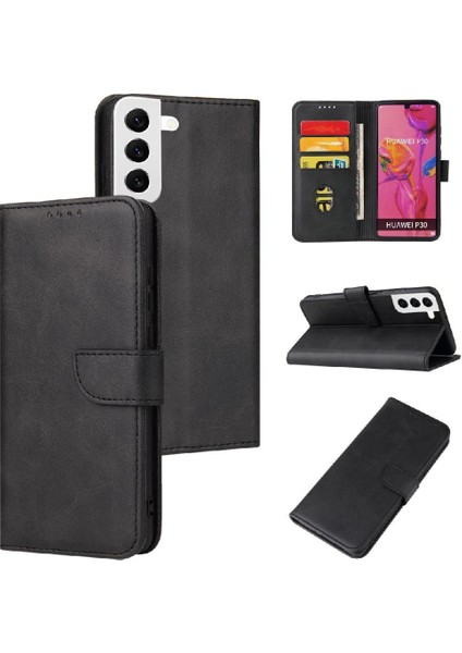 Kart Tutucu Kartı ile Samsung Galaxy S24 Deri Folio Flip Case Için Kılıf (Yurt Dışından)