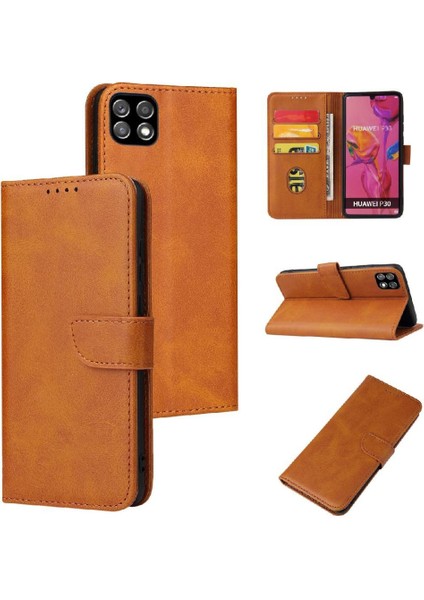 Samsung Galaxy A22 5g Deri Folio Flip Case Kart Ekleme ile (Yurt Dışından)
