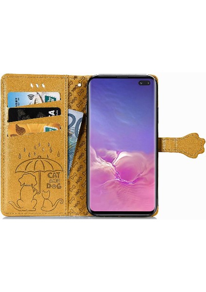 Samsung Galaxy S10 Artı Kılıf Karikatür Hayvanlar Kısa Kayış (Yurt Dışından)