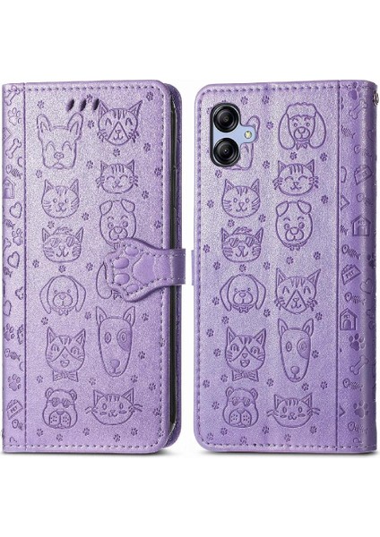 Samsung Galaxy A04E Darbeye Kapak Kapak Karikatür Hayvanlar Kısa (Yurt Dışından)