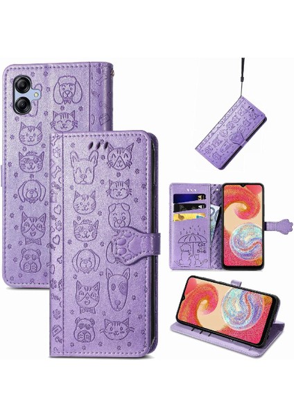 Samsung Galaxy A04E Darbeye Kapak Kapak Karikatür Hayvanlar Kısa (Yurt Dışından) modelleri