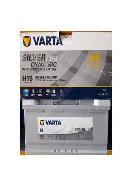 12V 105 Ah 950A Varta Start-Stop Agm Silver Dynamic H15 Akü.!! Güncel Tarih - Yeni Ürün.!! fiyatları
