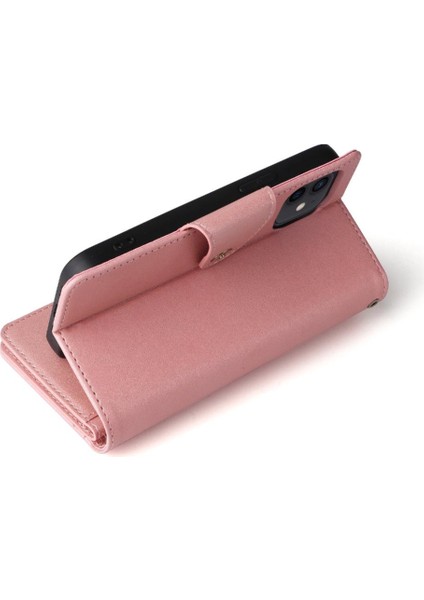 El Kayışı Kapak ile iphone 12 Mini Kart Tutucu Manyetik Deri Kılıf (Yurt Dışından)