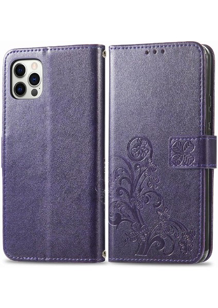 Iphone 12 Için Kılıf Promax Deri Kılıf Zarif Iş Çevirme Kapağı Dört (Yurt Dışından)