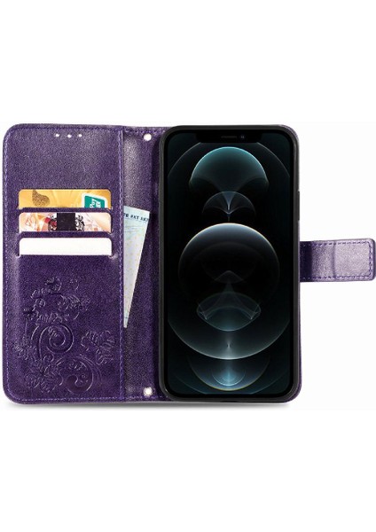 Iphone 12 Için Kılıf Promax Deri Kılıf Zarif Iş Çevirme Kapağı Dört (Yurt Dışından)