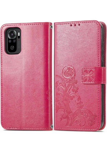 Xiaomi Redmi Için Not 10 4g Dört Yapraklı Yonca Kısa Kayış Kapak Çevirin (Yurt Dışından)