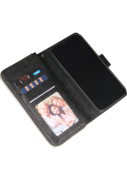 Iphone 12 Için Kılıf Pro Max Kart Tutucu Fermuar Cep Flip Kapak ile El (Yurt Dışından)