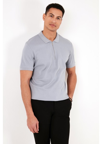 Pamuklu Regular Fit Fermuarlı Polo Yaka T Shirt Erkek Polo T Shirt 5902738 fiyatları