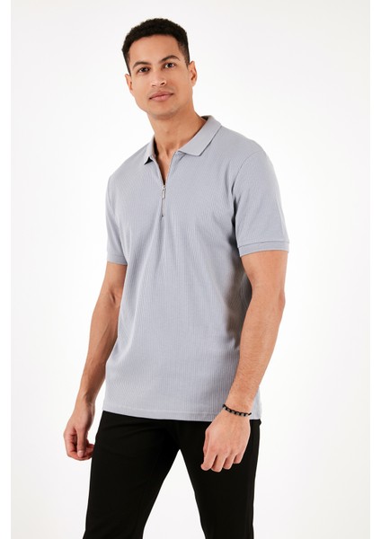 Pamuklu Regular Fit Fermuarlı Polo Yaka T Shirt Erkek Polo T Shirt 5902738 fırsatları