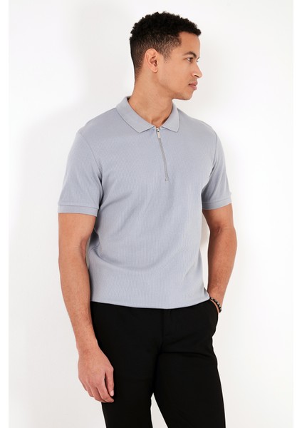 Pamuklu Regular Fit Fermuarlı Polo Yaka T Shirt Erkek Polo T Shirt 5902738 indirimleri